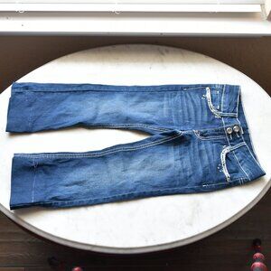 Faded Glory Jean Pants with stitching and Jeweled Buttons Size 7 (Girls)